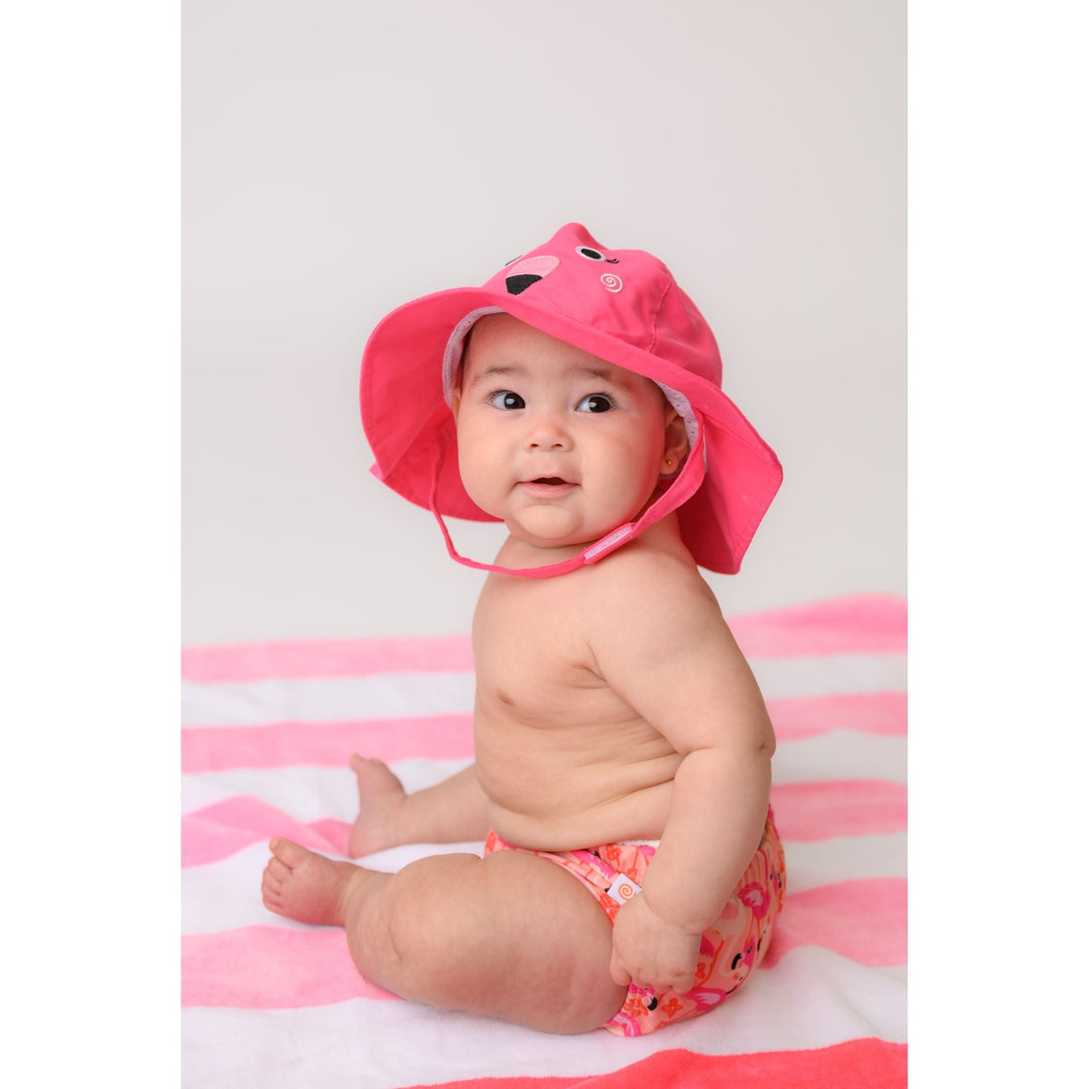 Baby Swim Diaper & Sun Hat Set - Franny the Flamingo (Rev)