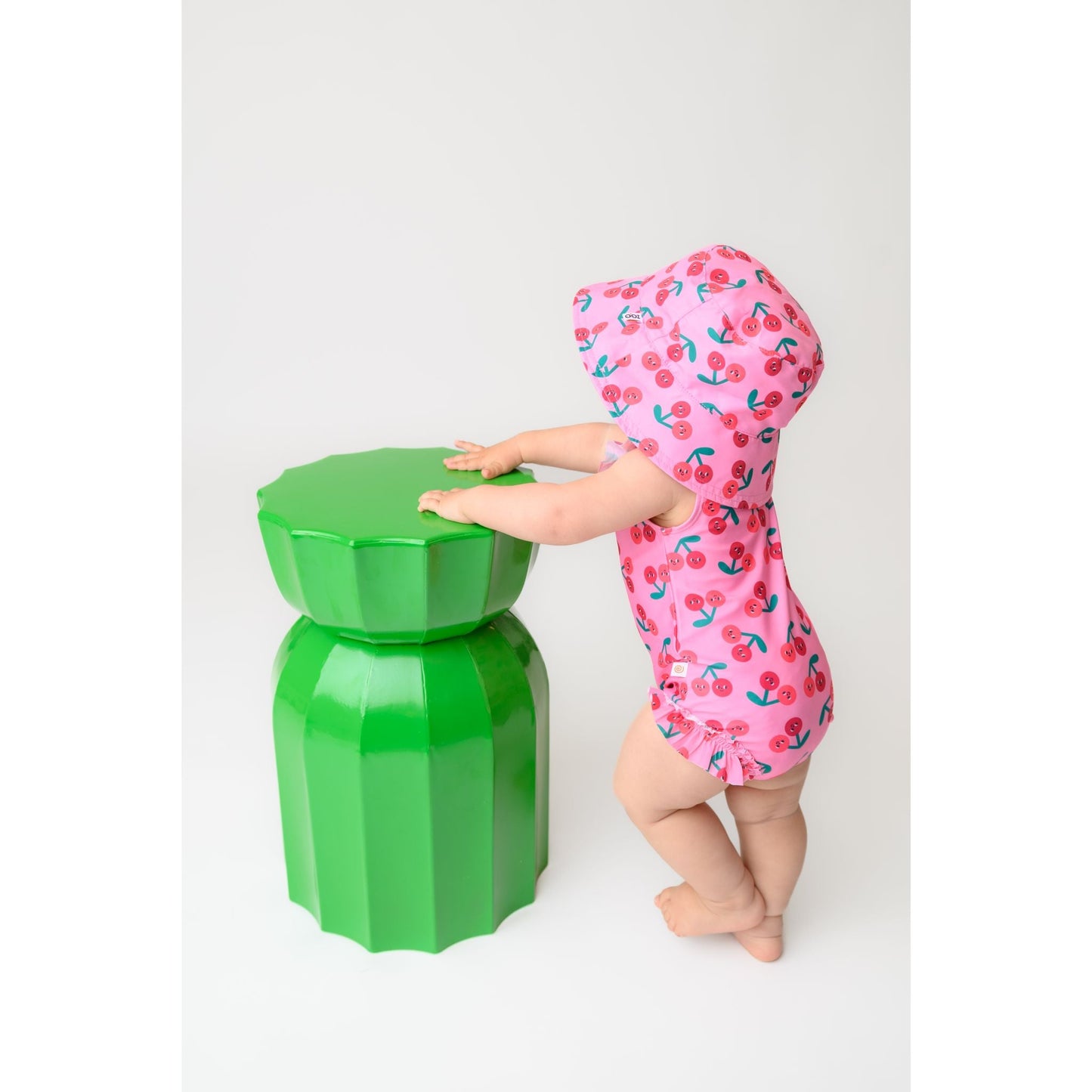 Baby Ruffled One Piece Swimsuit - Cherry