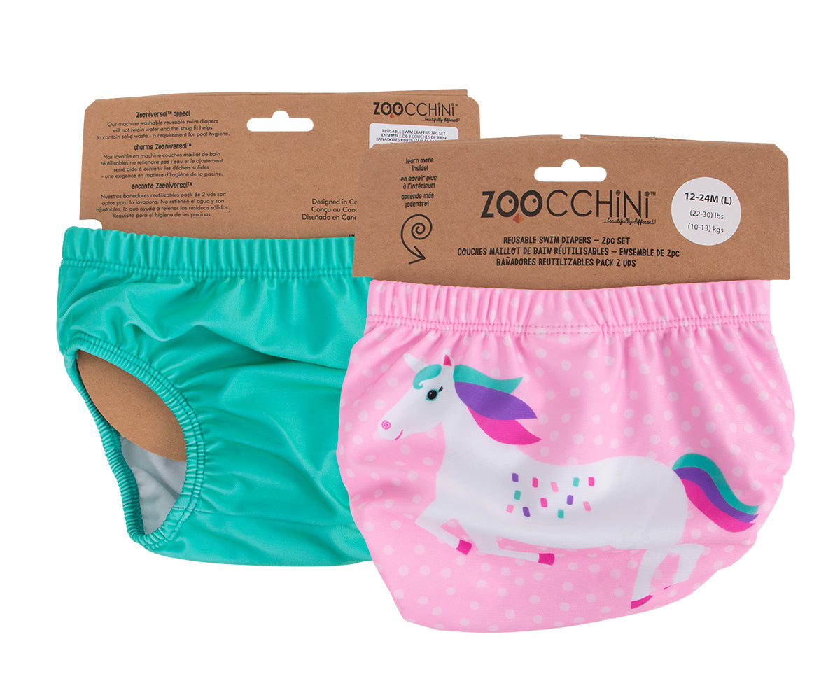 Baby/Toddler Reuseable Swim Diaper Set (2 Pcs) Unicorn