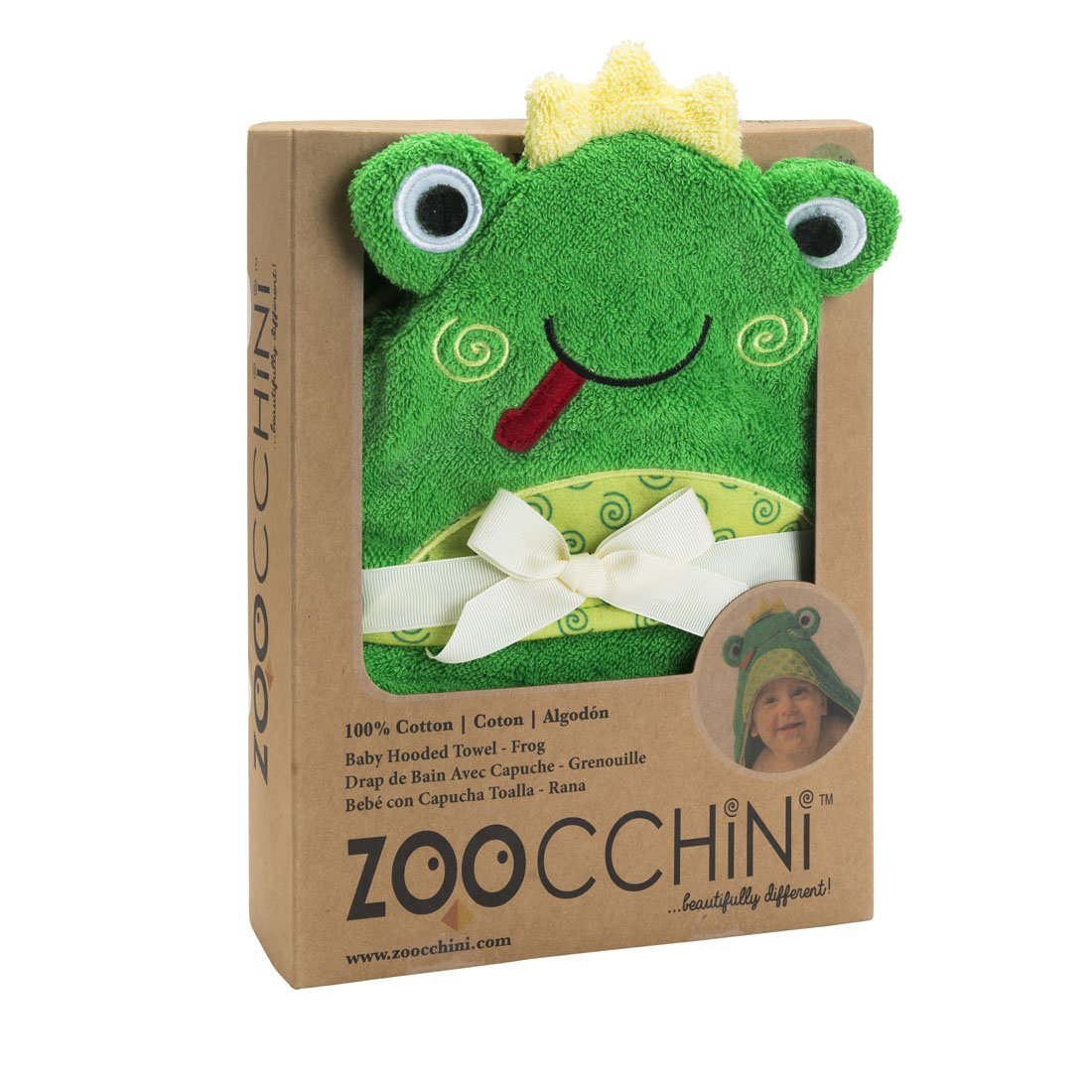 ZOOCCHINI Baby Snow Terry Hooded Bath Towel - Flippy the Frog-3