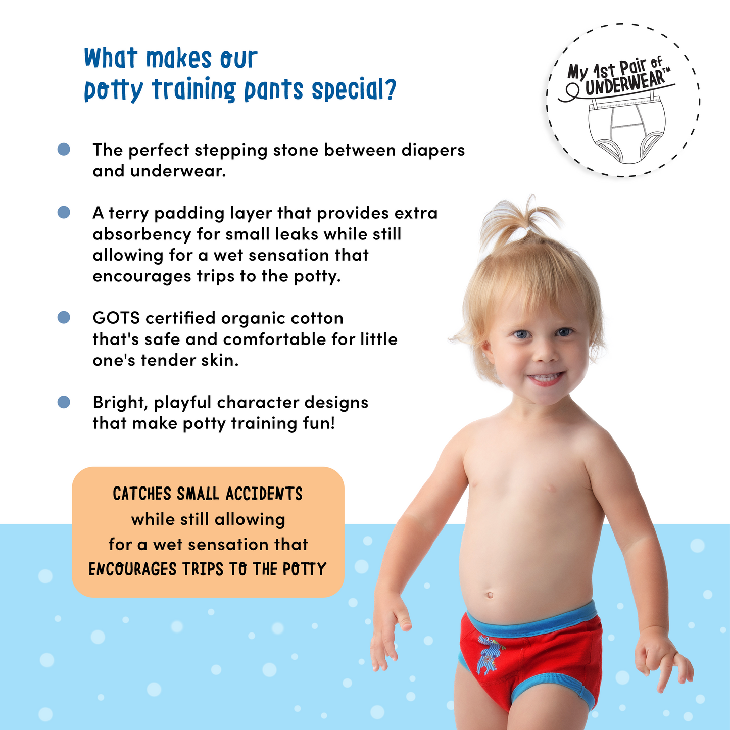 Toddler Organic Potty Training Pants (3-pk) - Safari Friends