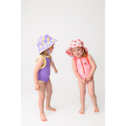 Girls Baby/Toddler Sleeveless One Piece Solid Swimsuit - Strawberry