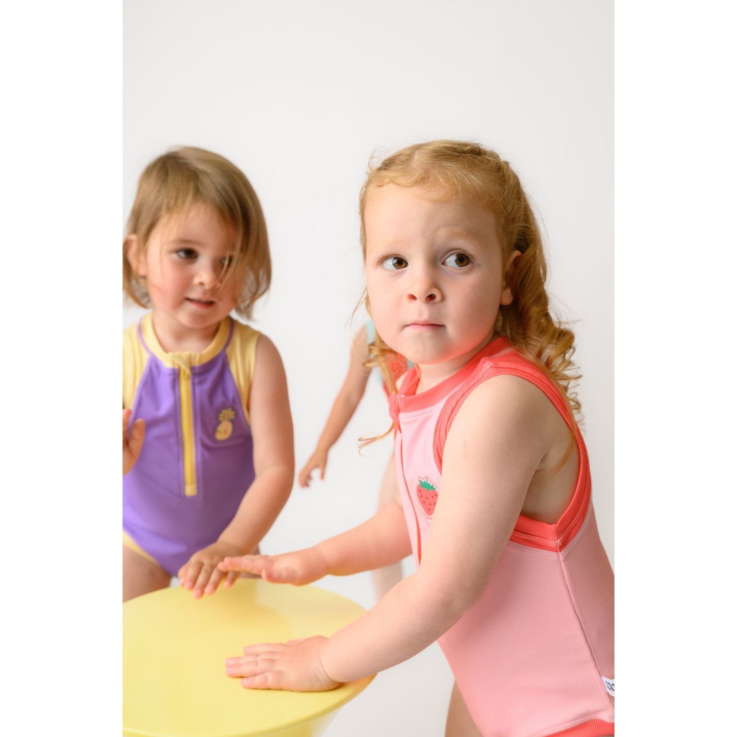 Girls Baby/Toddler Sleeveless One Piece Solid Swimsuit - Strawberry