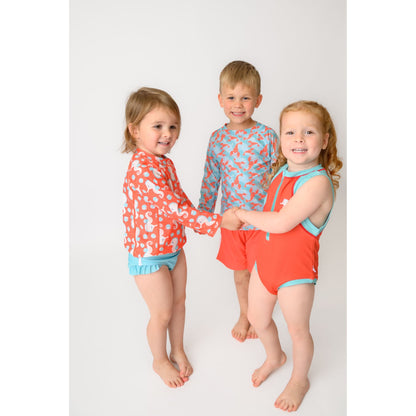 Girls Baby/Toddler Sleeveless One Piece Solid Swimsuit - Sally the Seahorse