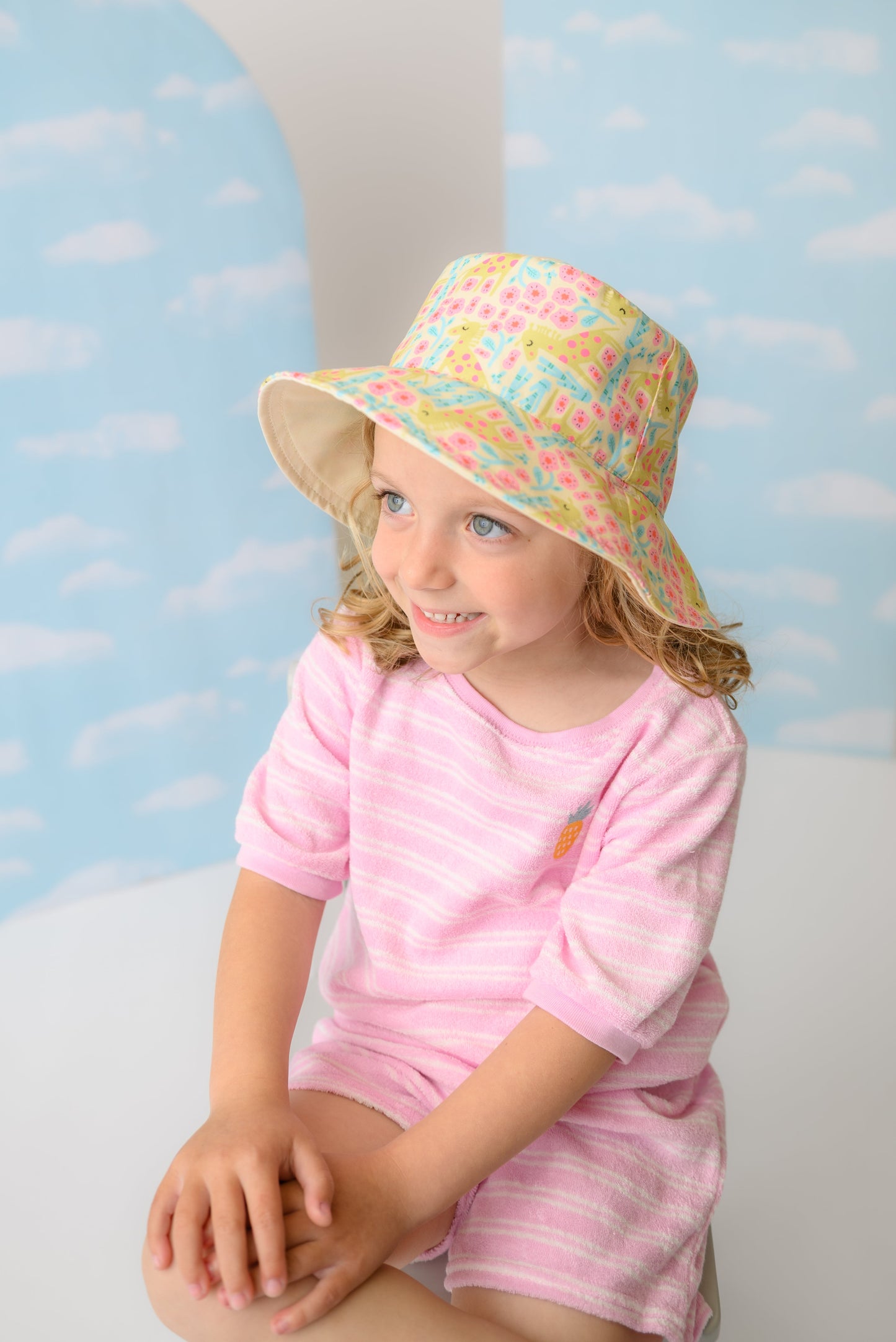 **2026 PRE-ORDER** ZOOxFJK Baby/Kids Reversible Patterned Sun Hat - Unicorn | Giraffe