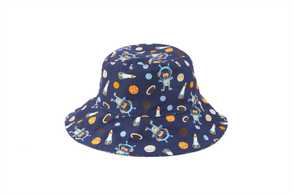 **2026 PRE-ORDER** ZOOxFJK Baby/Kids Reversible Patterned Sun Hat - Space Monkey | Alligator