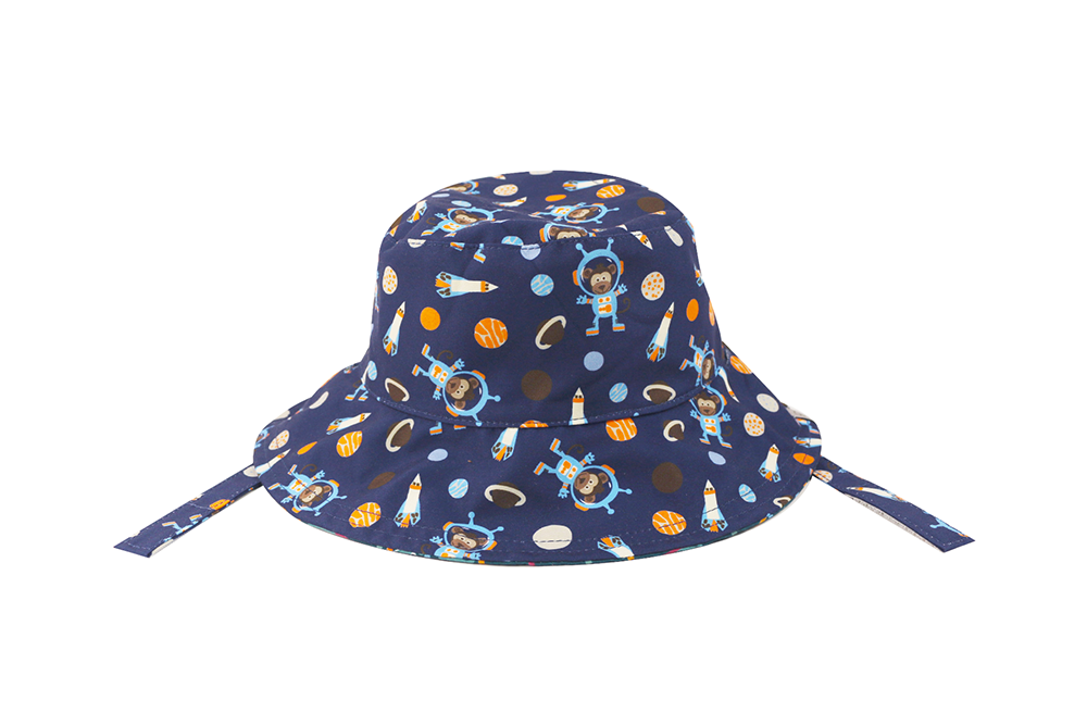 NEW! – ZOOxFJK Baby/Kids Reversible Patterned Sun Hat - Space Monkey | Alligator