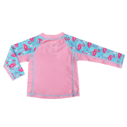 Baby Rash Guard Long Sleeve Swim Top - Flamingo