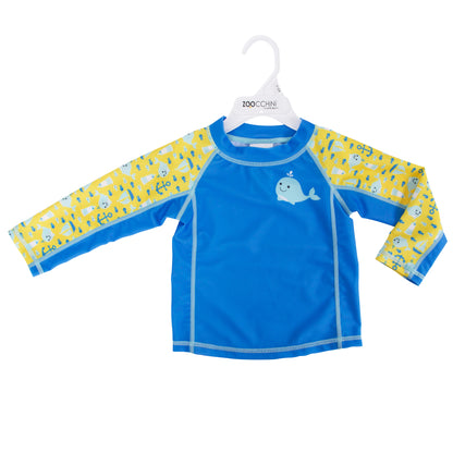 Baby Rash Guard Long Sleeve Swim Top - Whale