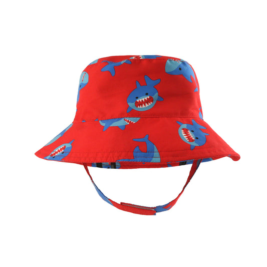 Baby/Toddler Printed Bucket Sun Hat - Sherman the Shark **PRE-ORDER (Orders will ship in full early March '25)**