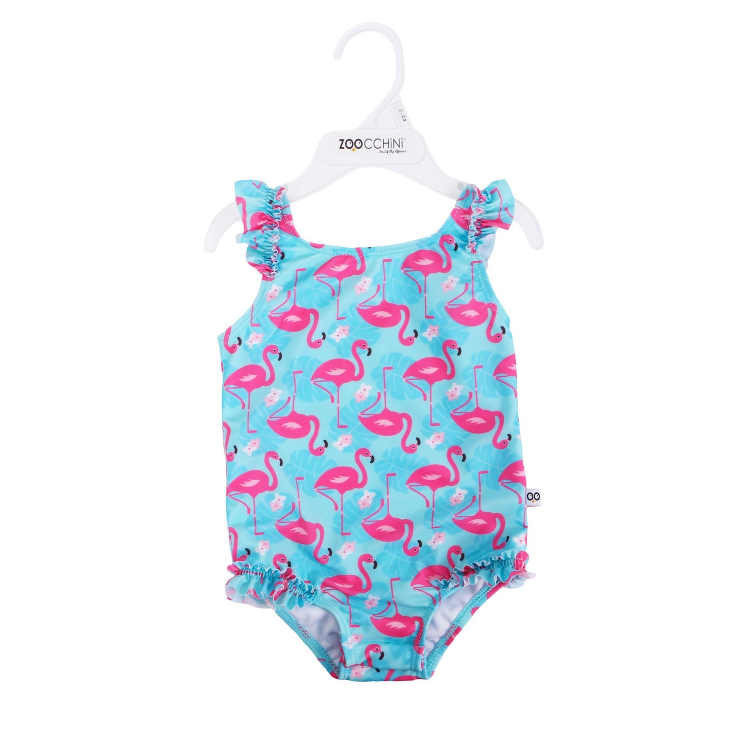 Baby Ruffled One Piece Swimsuit - Flamingo