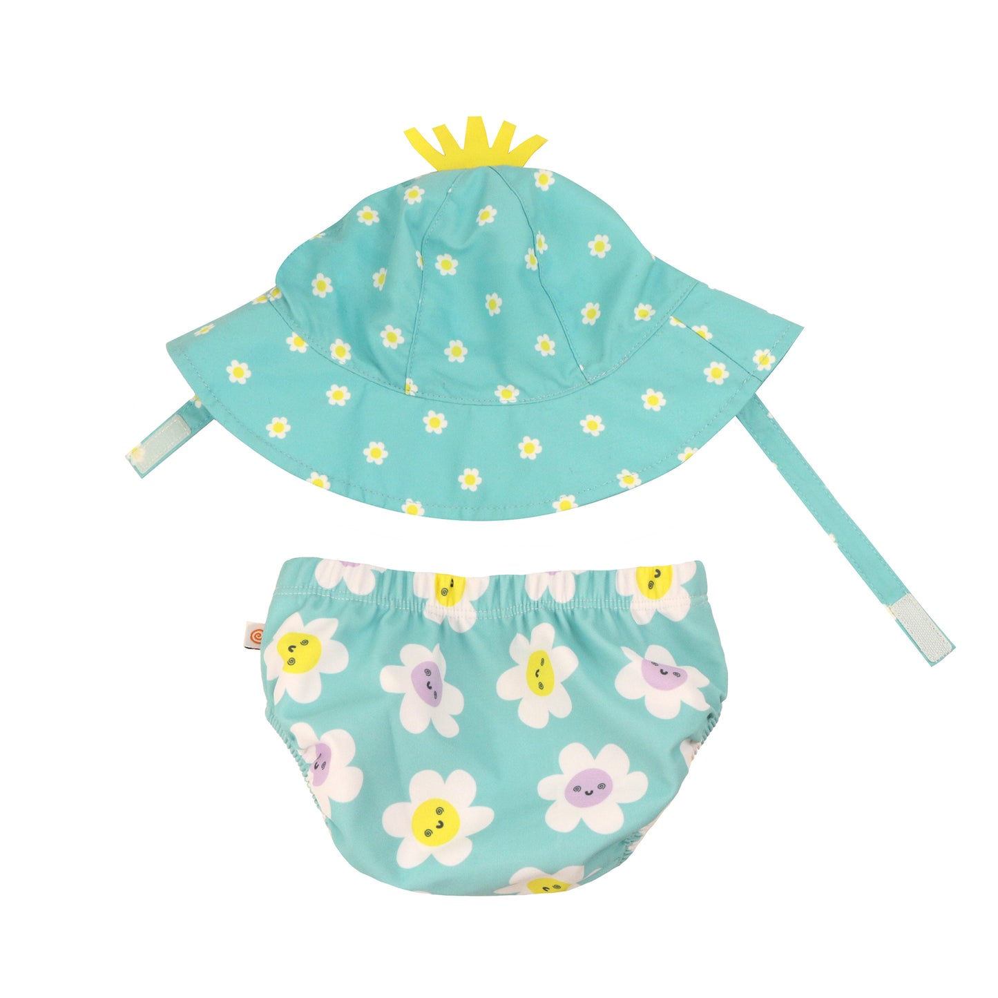Baby Swim Diaper & Sun Hat Set - Daisy