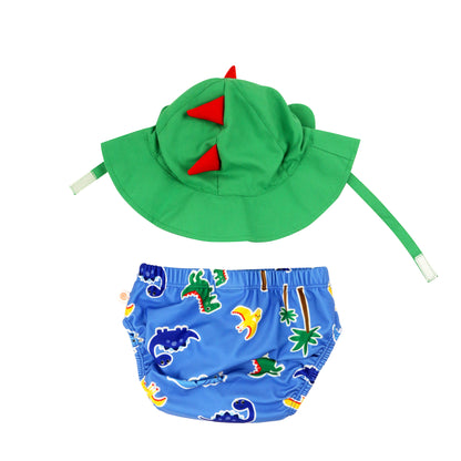 Baby Swim Diaper & Sun Hat Set - Devin the Dino & Friends