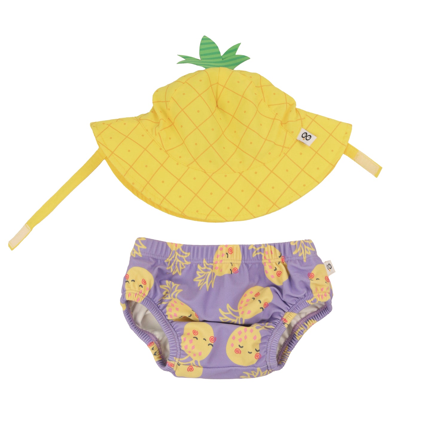 Baby Swim Diaper & Sun Hat Set - Pineapple Punch