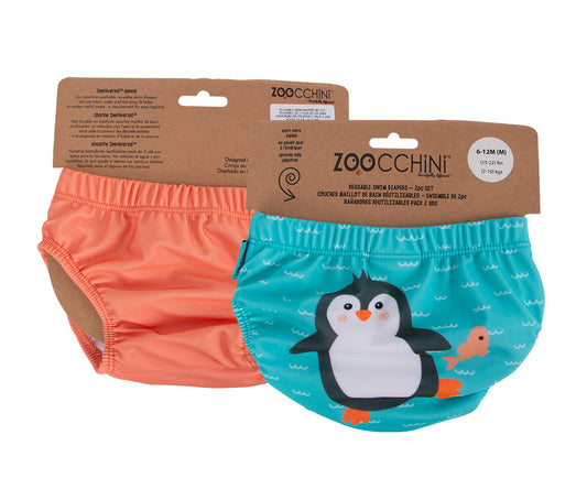 Baby/Toddler Reuseable Swim Diaper Set (2 Pcs) - Penguin
