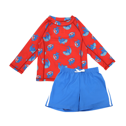 Baby/Toddler Boys Swim Top & Swim Shorts Set - Sherman the Shark **PRE-ORDER (Orders will ship in full early March '25)**