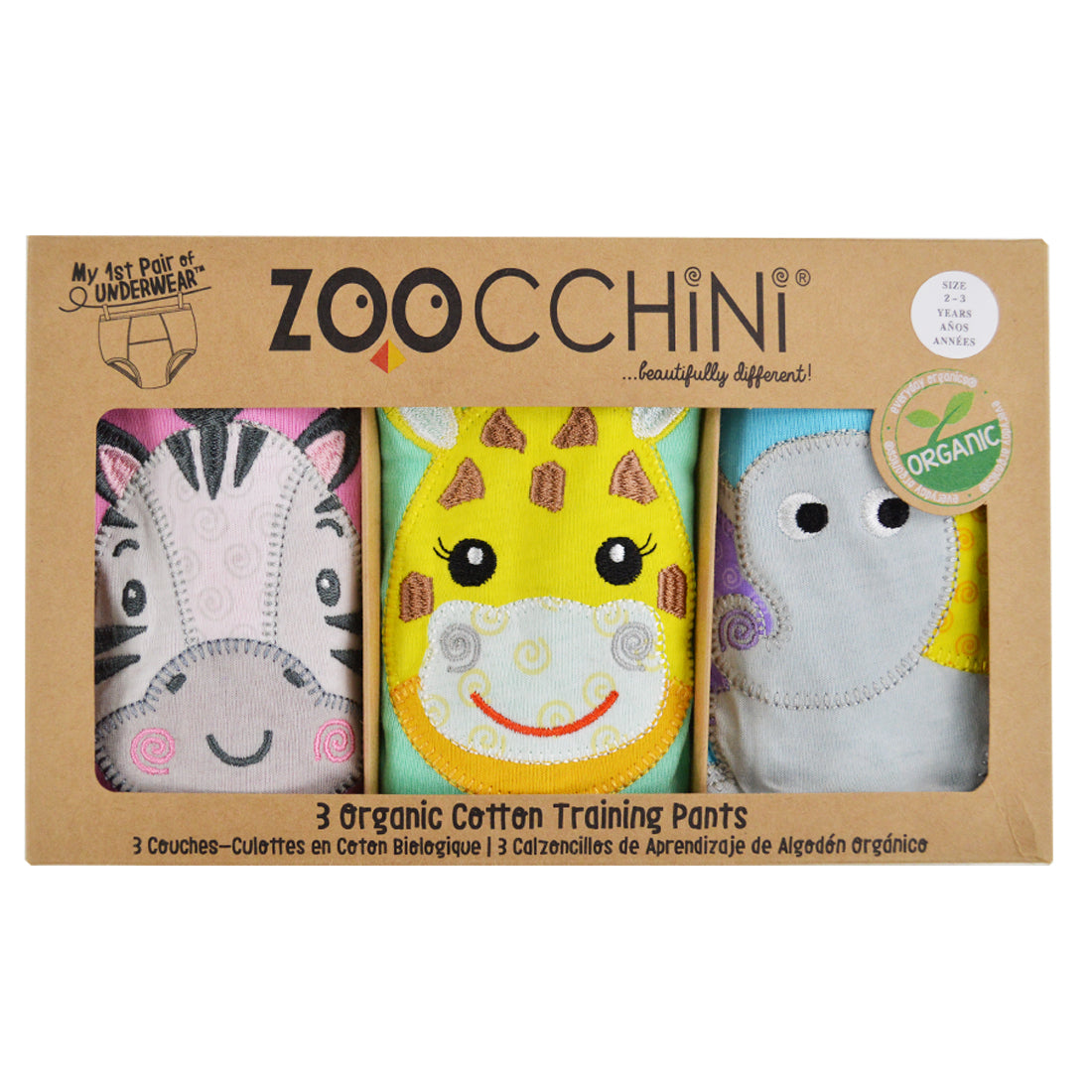 Toddler Organic Potty Training Pants (3-pk) - Zoo Friends