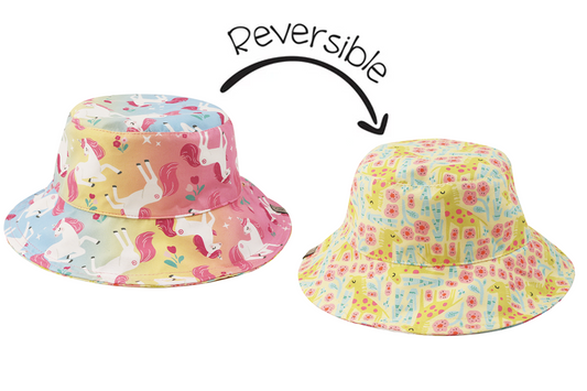 NEW! – ZOOxFJK Baby/Kids Reversible Patterned Sun Hat - Unicorn | Giraffe
