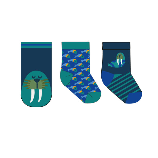 **2026 PRE-ORDER** Baby/Toddler Terry Socks Set (3-pk) - Wally the Walrus