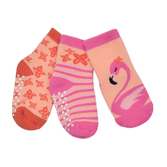 **2026 PRE-ORDER** Baby/Toddler Terry Socks Set (3-pk) - Franny the Flamingo