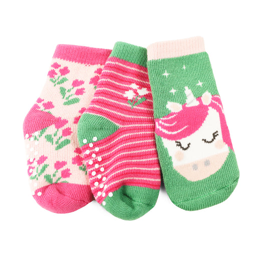 **2026 PRE-ORDER** Baby/Toddler Terry Socks Set (3-pk) - Unity the Unicorn