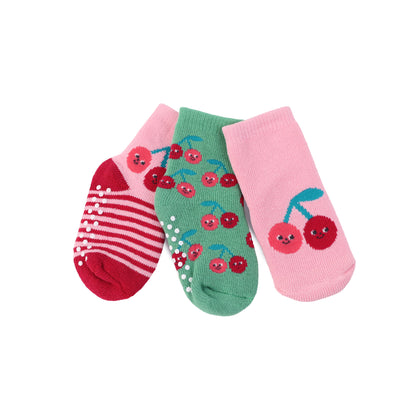 **2026 PRE-ORDER** Baby/Toddler Terry Socks Set (3-pk) - Cherry