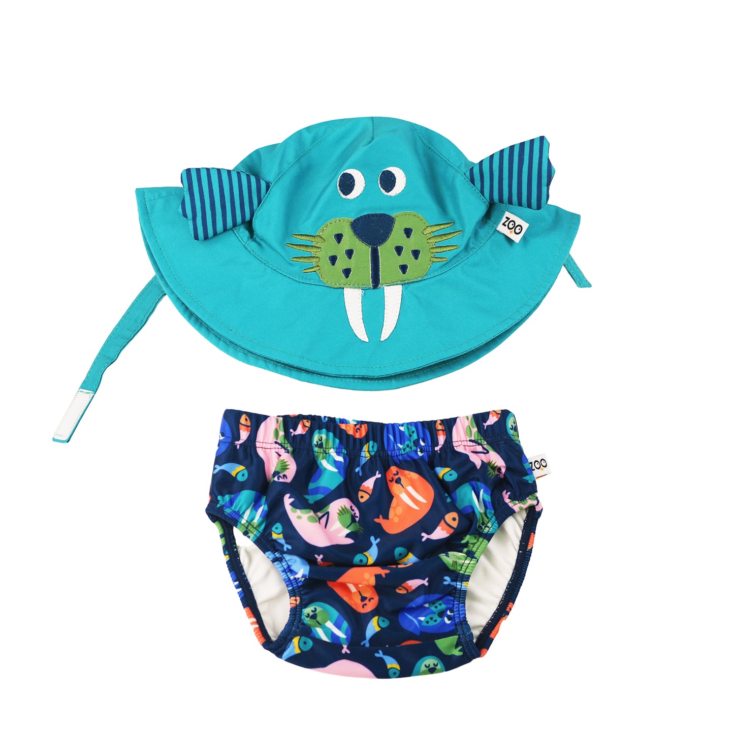 **2026 PRE-ORDER** Baby Swim Diaper & Sun Hat Set - Wally the Walrus