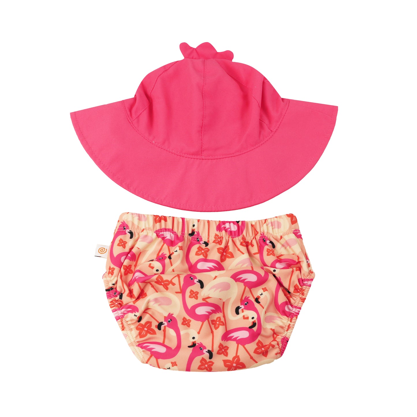 **2026 PRE-ORDER** Baby Swim Diaper & Sun Hat Set - Franny the Flamingo (Rev)