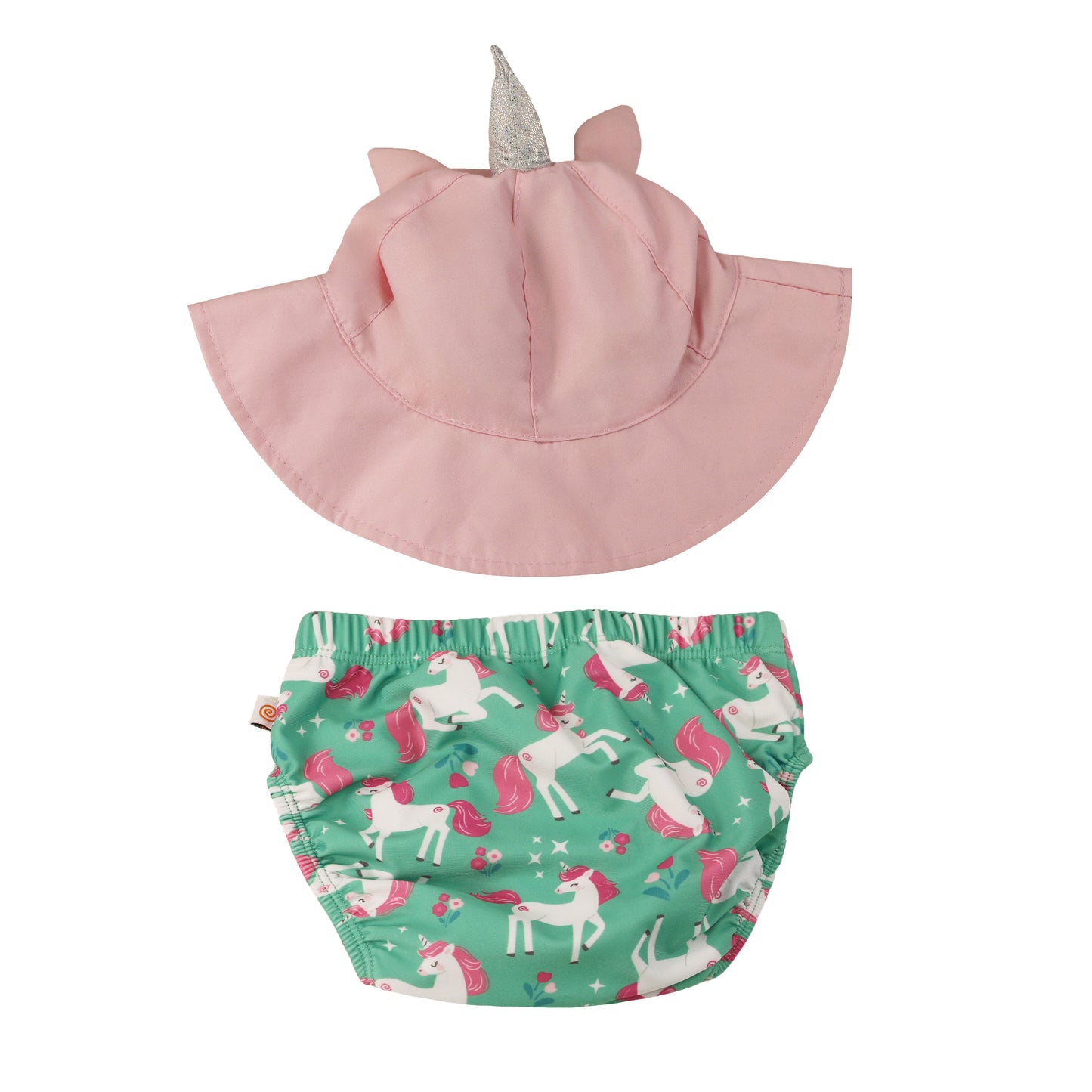 **2026 PRE-ORDER** Baby Swim Diaper & Sun Hat Set - Unity the Unicorn