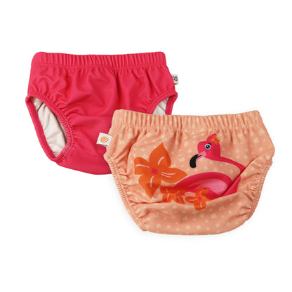 **2026 PRE-ORDER** Baby/Toddler Reuseable Swim Diaper Set (2 Pcs) - Franny the Flamingo