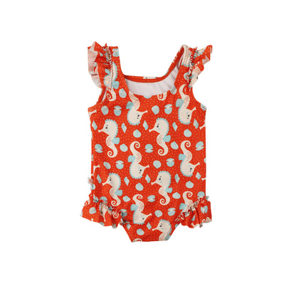 **2026 PRE-ORDER** Baby Ruffled One Piece Swimsuit - Sally the Seahorse (NEW)