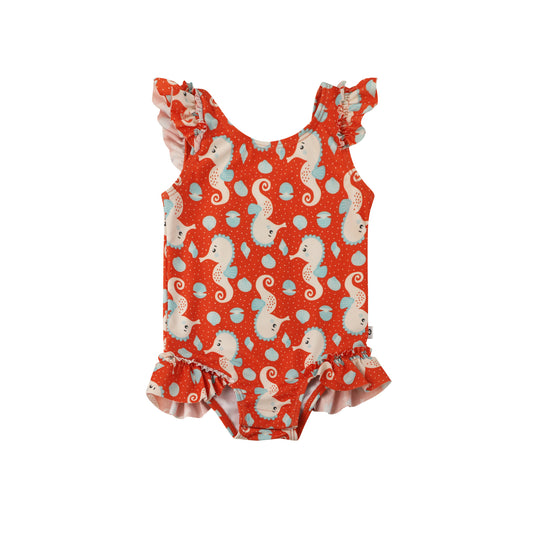 **2026 PRE-ORDER** Baby Ruffled One Piece Swimsuit - Sally the Seahorse (NEW)