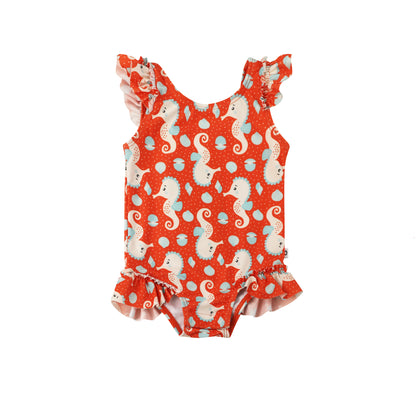 Baby Ruffled One Piece Swimsuit - Sally the Seahorse (NEW!)