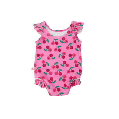 **2026 PRE-ORDER** Baby Ruffled One Piece Swimsuit - Cherry