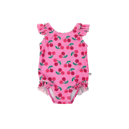 **2026 PRE-ORDER** Baby Ruffled One Piece Swimsuit - Cherry