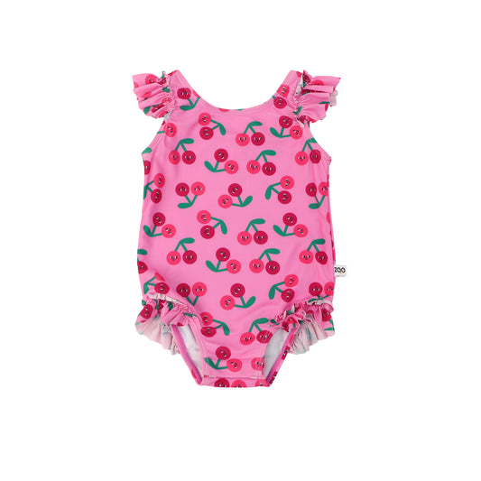 **2026 PRE-ORDER** Baby Ruffled One Piece Swimsuit - Cherry