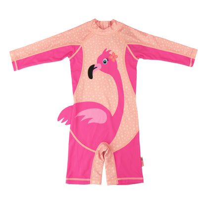 **2026 PRE-ORDER** Baby/Toddler Rash Guard One Piece Swimsuit - Franny the Flamingo
