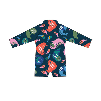 **2026 PRE-ORDER** Baby/Toddler Rash Guard One Piece Printed Swimsuit - Wally the Walrus