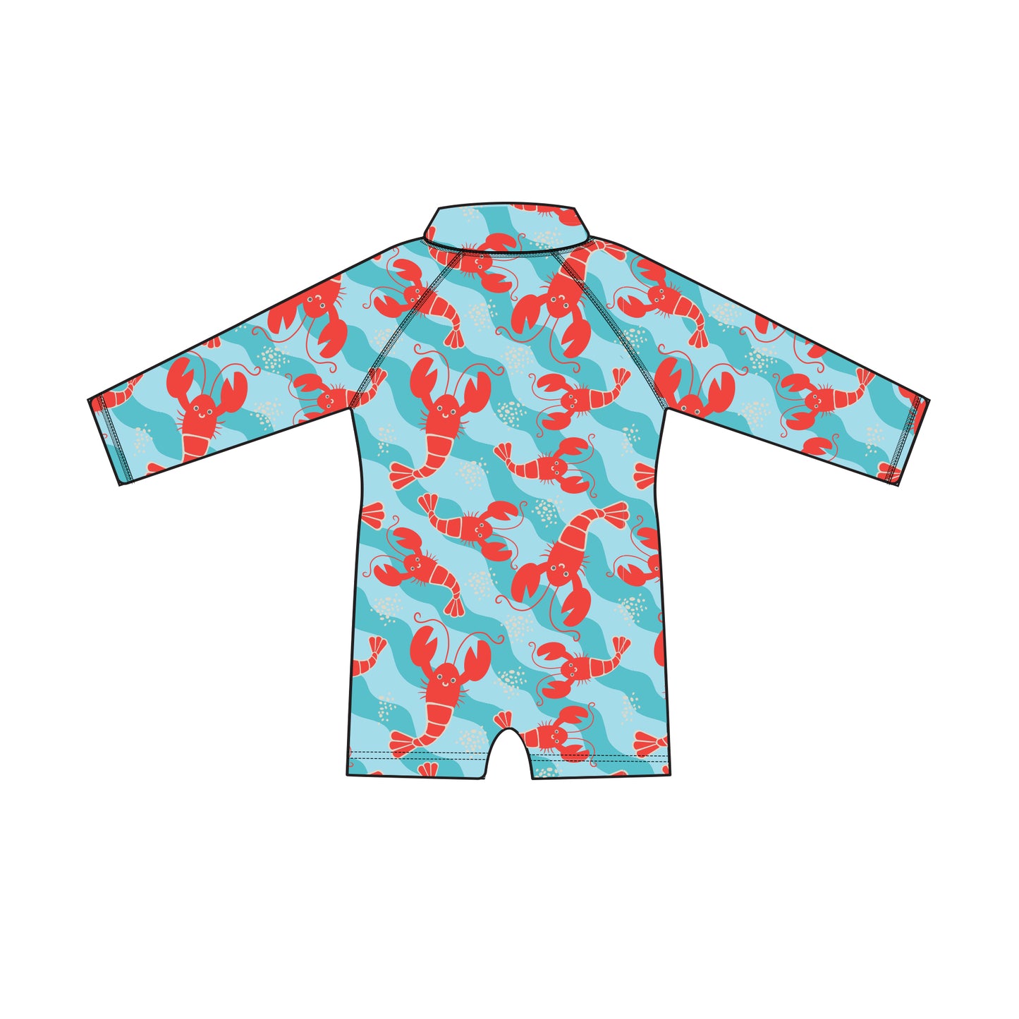 **2026 PRE-ORDER** Baby/Toddler Rash Guard One Piece Printed Swimsuit - Logan the Lobster