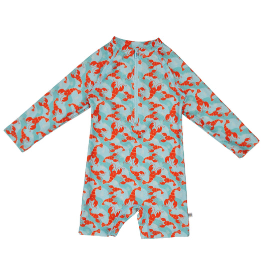 Baby/Toddler Rash Guard One Piece Printed Swimsuit - Logan the Lobster