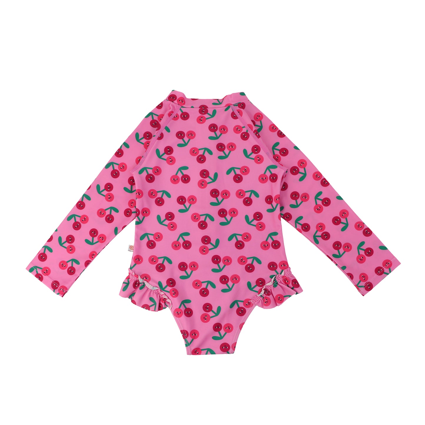 **2026 PRE-ORDER** Baby/Toddler Girls Rash Guard One Piece Ruffled Swimsuit - Cherry