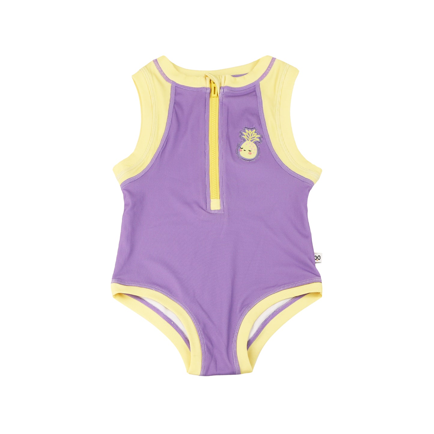 **2026 PRE-ORDER** Girls Baby/Toddler Sleeveless One Piece Solid Swimsuit - Pineapple