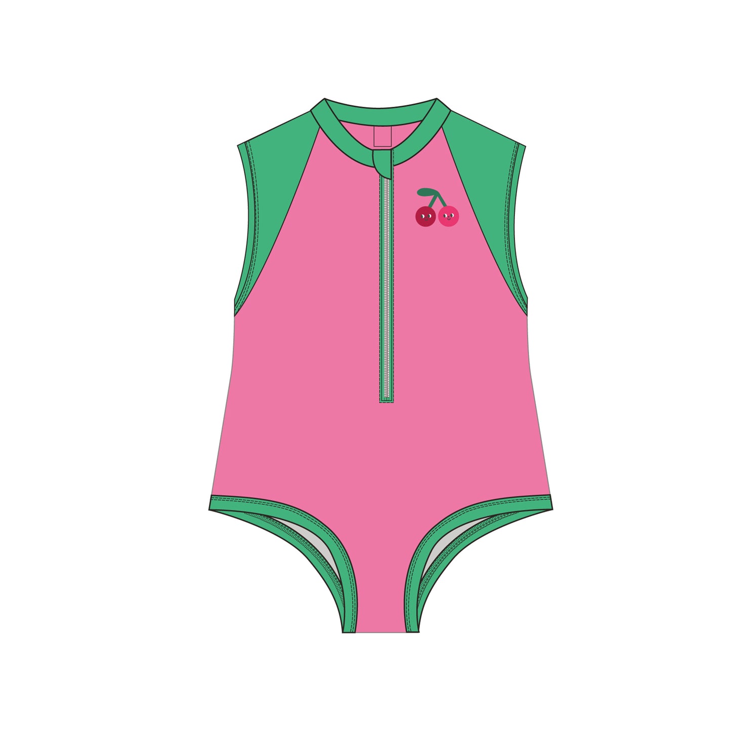 **2026 PRE-ORDER** Girls Baby/Toddler Sleeveless One Piece Solid Swimsuit - Cherry