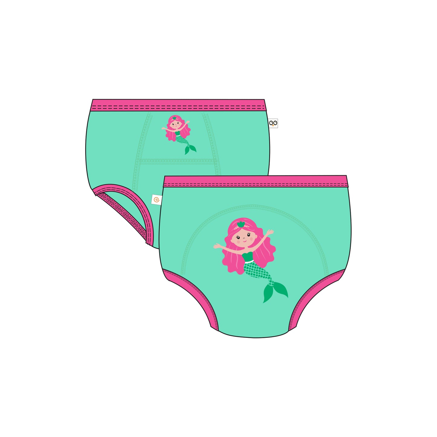 **2026 PRE-ORDER** Toddler Organic Potty Training Pants (3-pk) - Mermaids