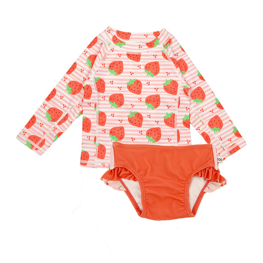 Baby/Toddler Girls Swim Top & Bikini Bottoms Set - Strawberry