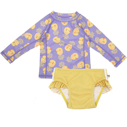 Baby/Toddler Girls Swim Top & Bikini Bottoms Set - Pineapple