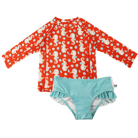 **2026 PRE-ORDER** Baby/Toddler Girls Swim Top & Bikini Bottoms Set - Sally the Seahorse