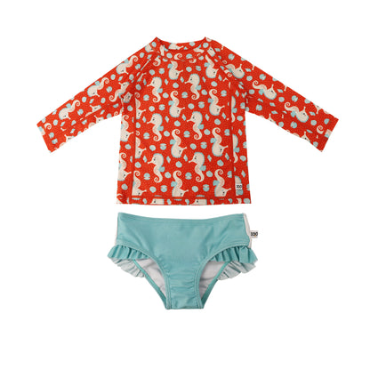 **2026 PRE-ORDER** Baby/Toddler Girls Swim Top & Bikini Bottoms Set - Sally the Seahorse
