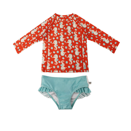**2026 PRE-ORDER** Baby/Toddler Girls Swim Top & Bikini Bottoms Set - Sally the Seahorse