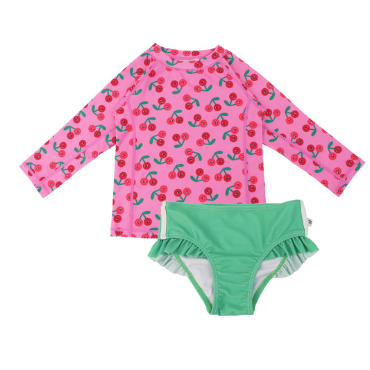 Baby/Toddler Girls Swim Top & Bikini Bottoms Set - Cherry